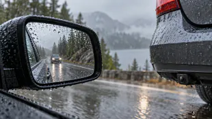 雨天時の後方視界を確保、ミラーと車載カメラの水滴対策