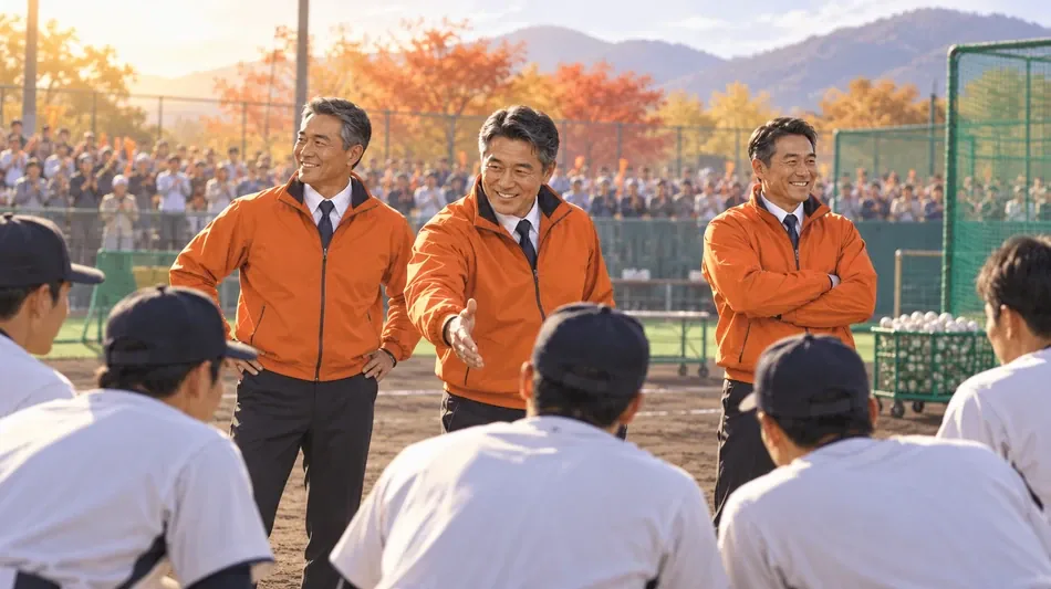 巨人の松井秀喜監督、高橋由伸ヘッドらと秋季キャンプ始動