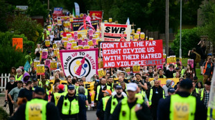 Hundreds demonstrate in protest-hit UK town